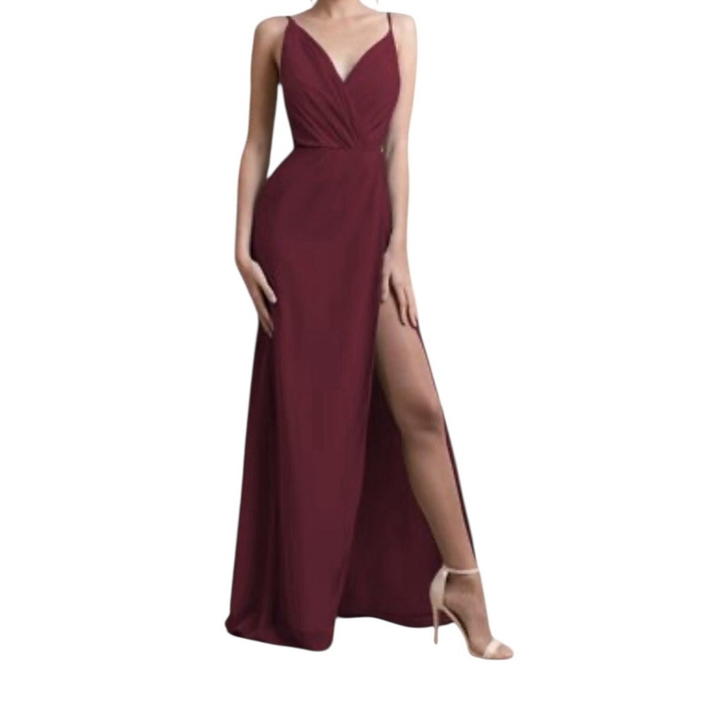 Celebrate DB Studio Maxi dress Women‎ 10 Chiffon Bridesmaid Party Burgundy New